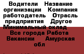 Водители › Название организации ­ Компания-работодатель › Отрасль предприятия ­ Другое › Минимальный оклад ­ 1 - Все города Работа » Вакансии   . Амурская обл.